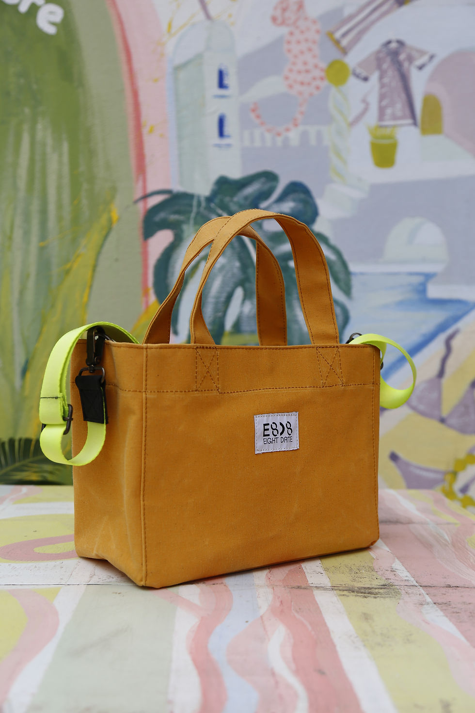 Küçük resim: EIGHT DATE I SARI CANVAS TOTE BAG