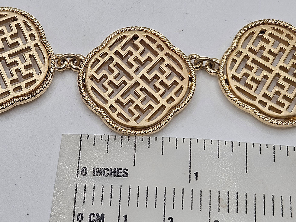 Thumbnail: Greek Key Golden Medallion Necklace