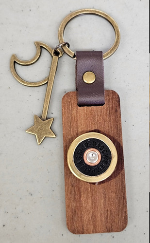 B&P 12ga Wooden Shotgun Shell Keychain | Her Side Co