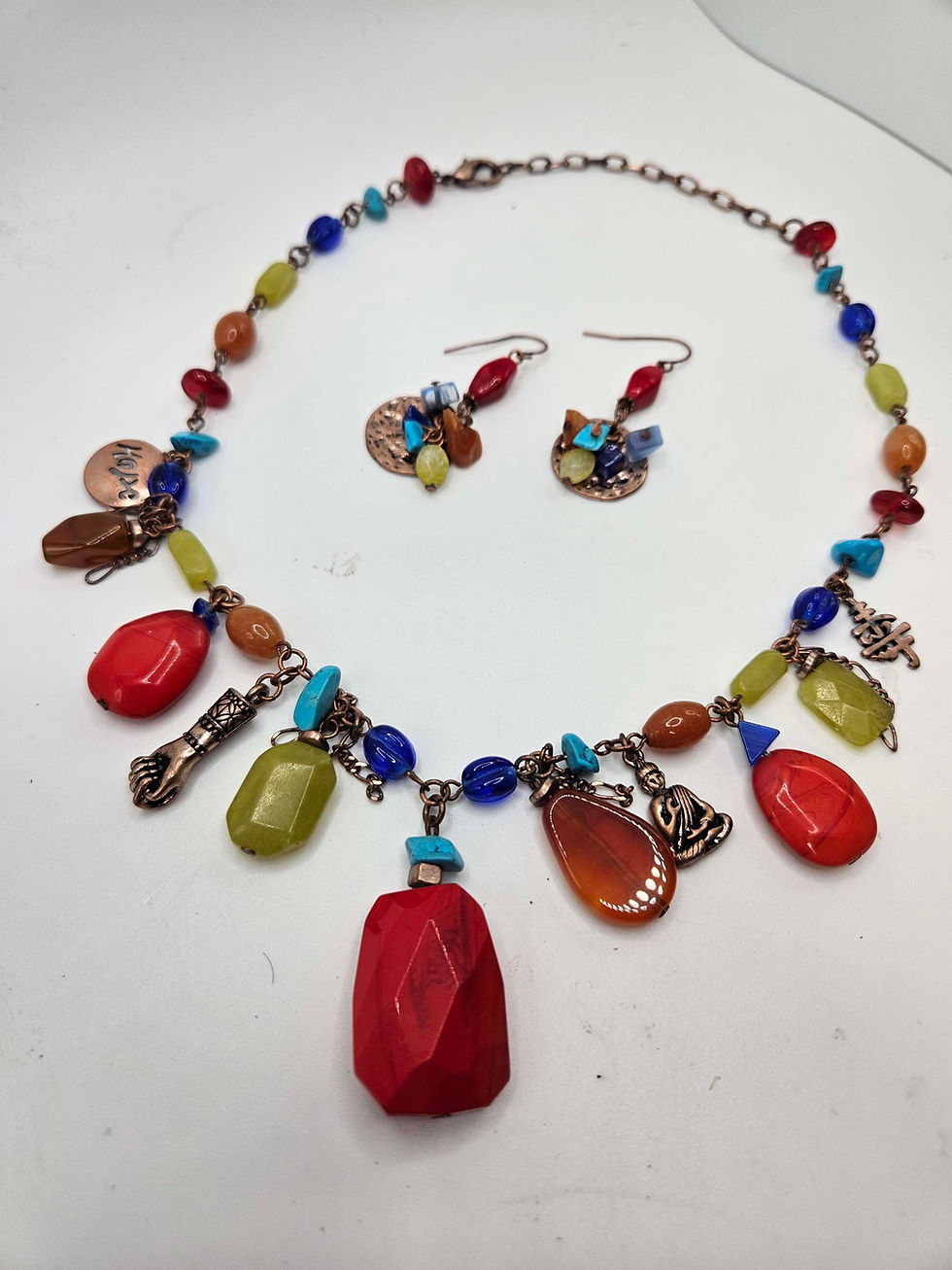 Thumbnail: Chinese Copper Necklace & Earrings