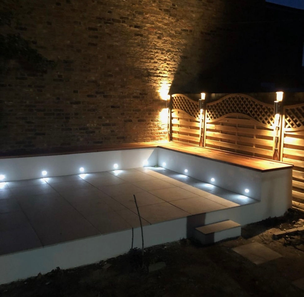 Garden lighting in Bermondsey.