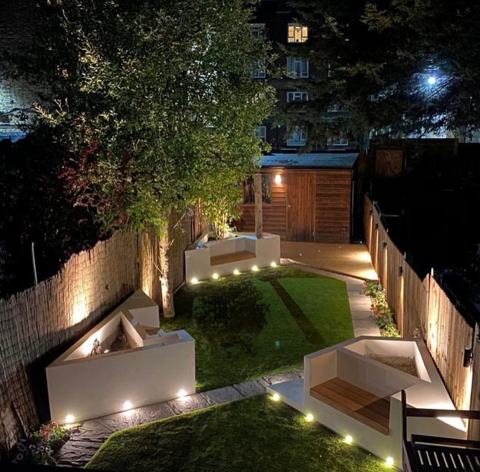 Garden lighting in Bermondsey.