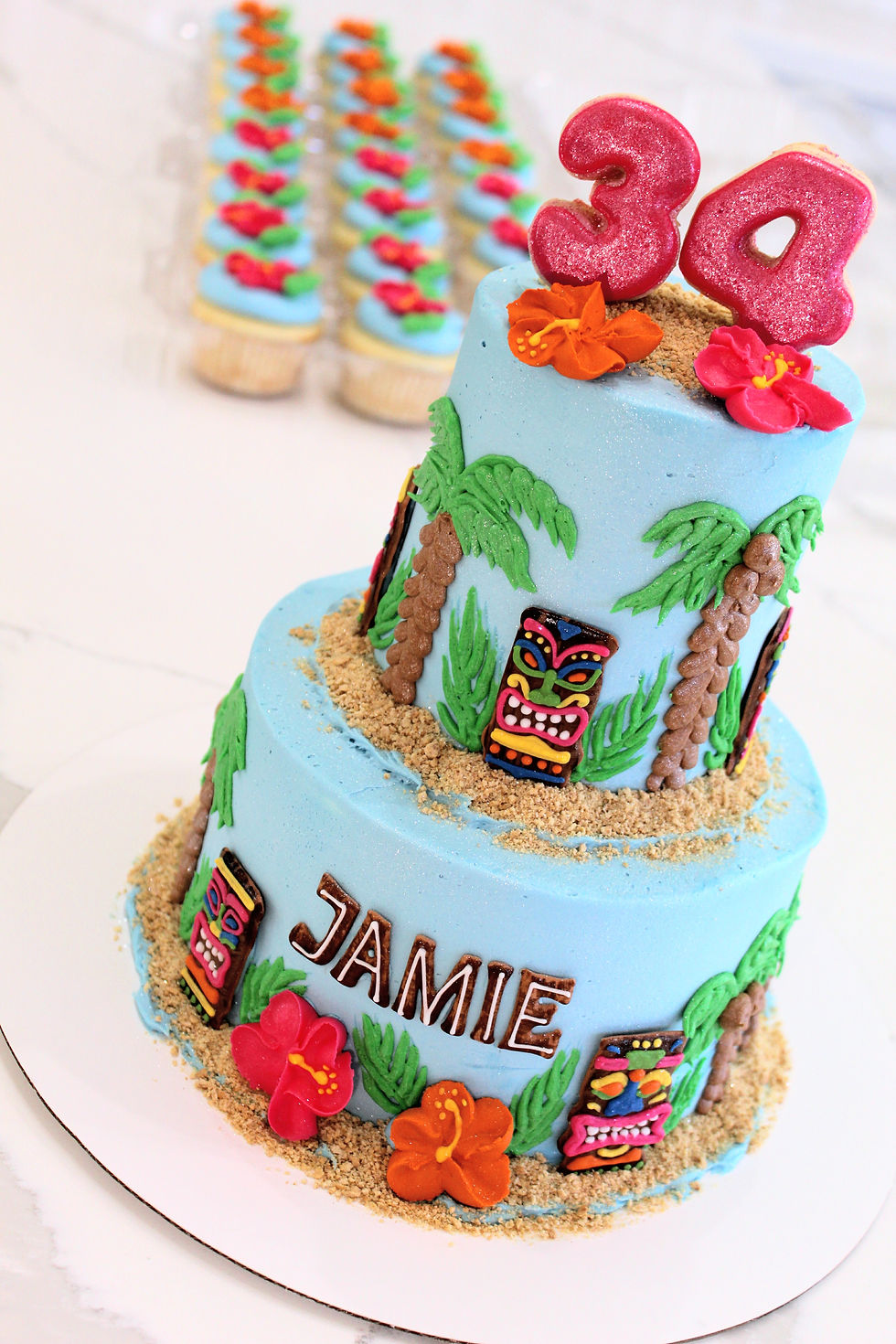 Jamie 34th Birthday Tiki Tropical Cake