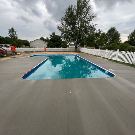 Pool being constructed