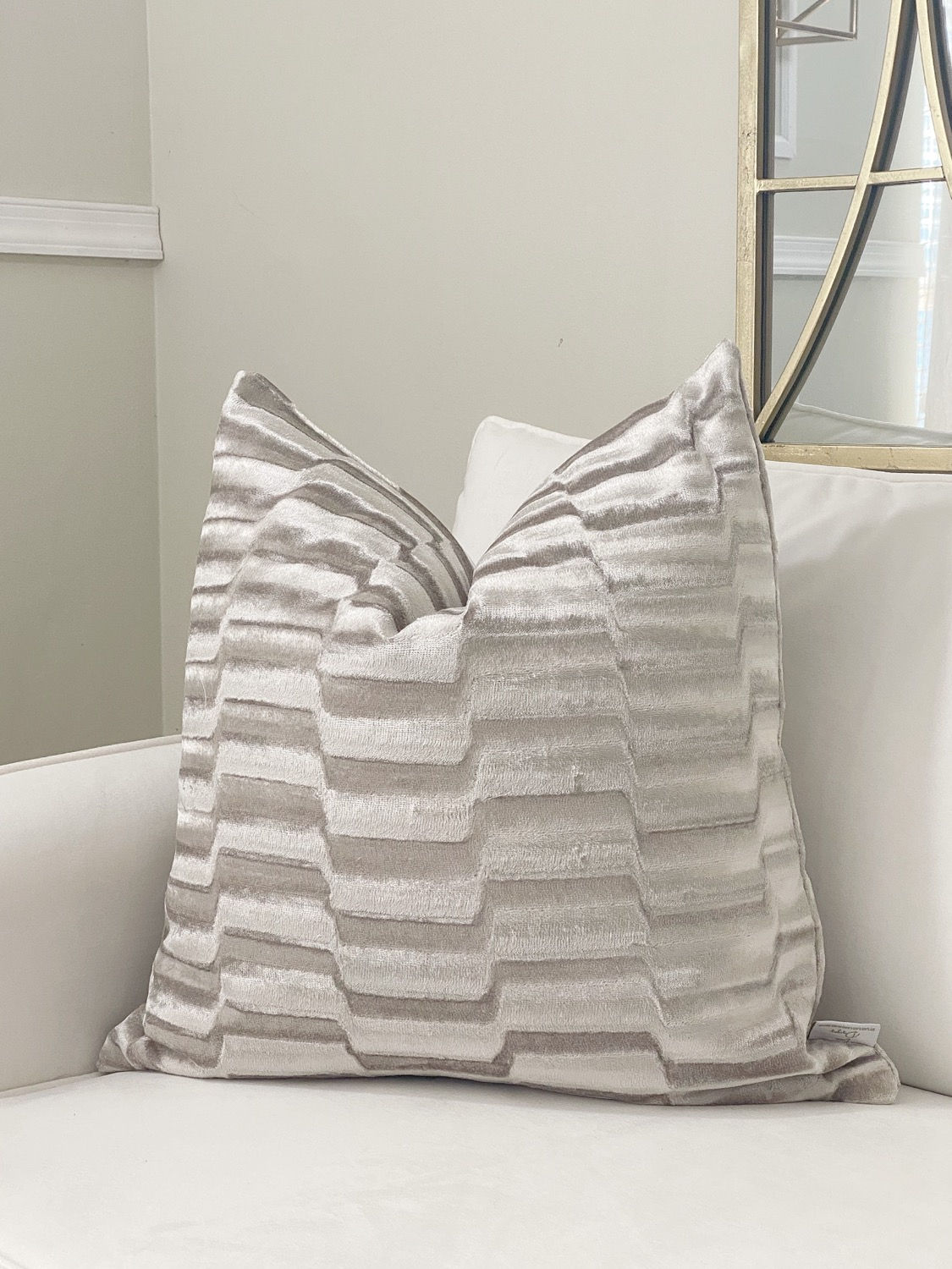 Greige Wave Pillow Cover 22x22