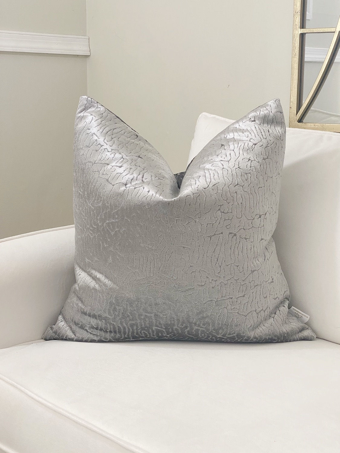 Gray Swirl Pillow Cover 24x24