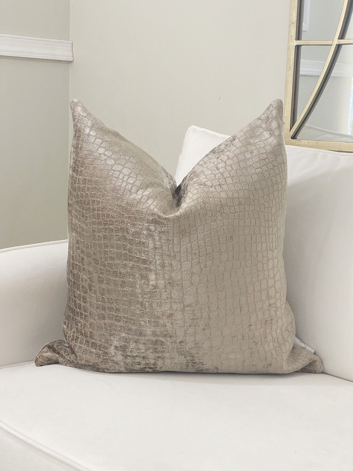 Crocodile Taupe Pillow Cover 24x24