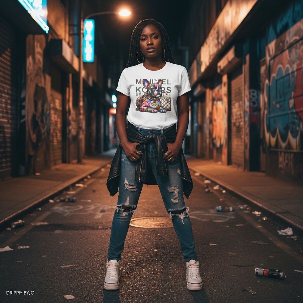 MK Colorful French Bulldog Graphic Tee,