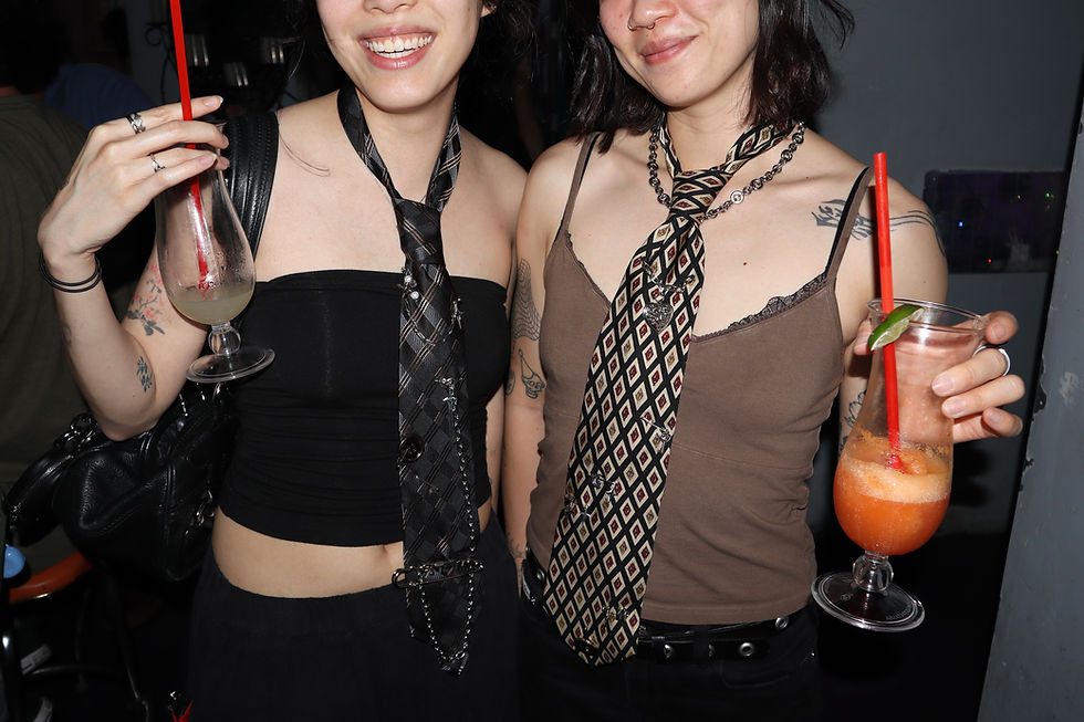 Ties designed by partygoers!