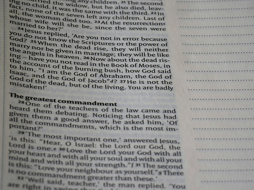 ...the loving and greatest commands of God...