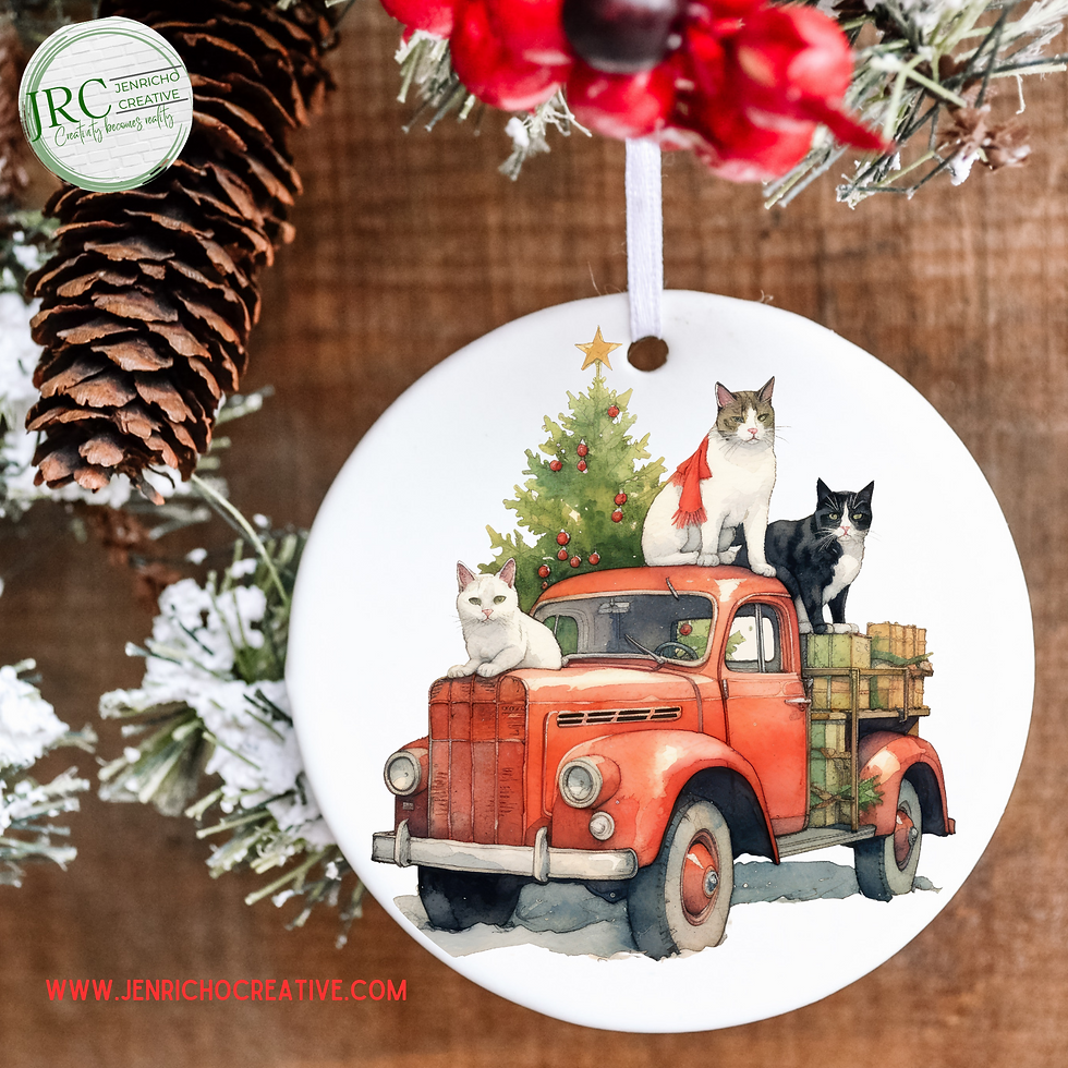 Thumbnail: Vintage Truck & Christmas Cats