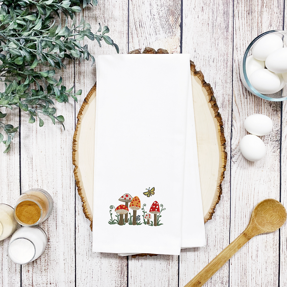 Thumbnail: Mushrooms, Butterfly and Snail Machine Embroidery Design 
