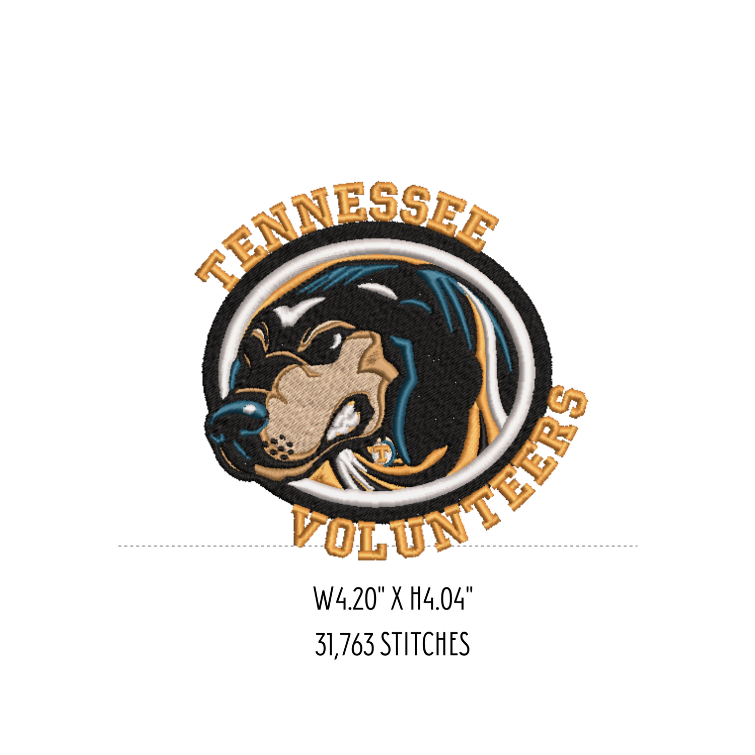 Tennessee Vols, Volunteers Mascot Machine Embroidery Design