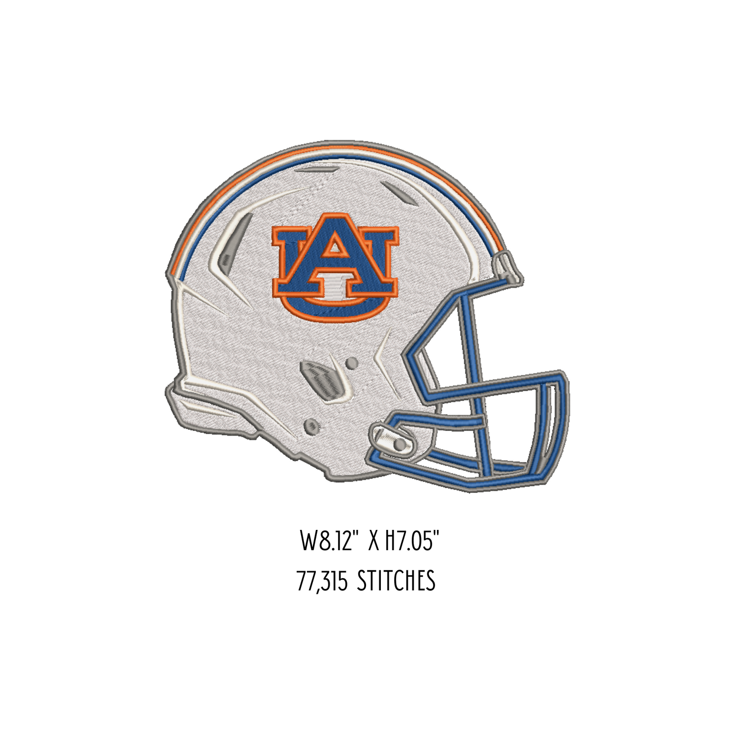 Auburn Tigers Helmet Machine Embroidery Design