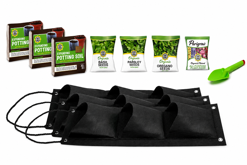 Thumbnail: Hanging Herbs Planter Bag Seed Kit with Soil Block - Basil, Parsley & Oregano