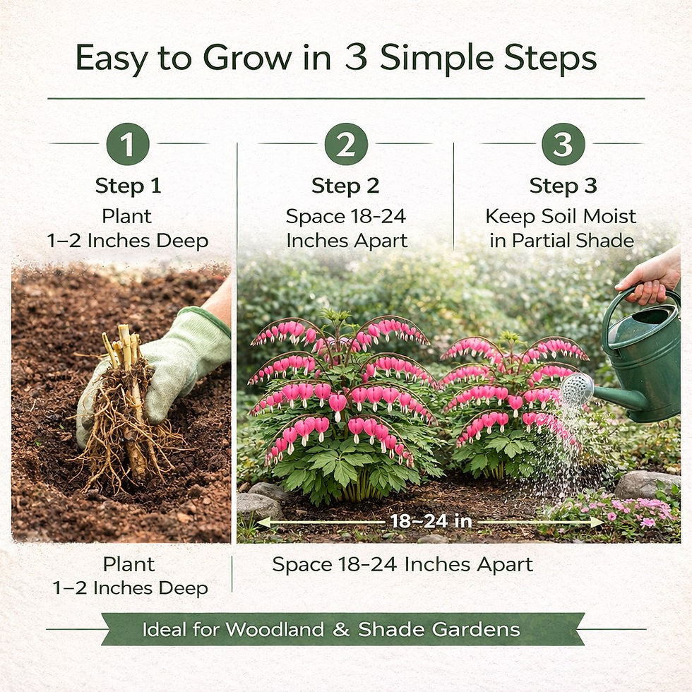 Thumbnail: Old Fashioned Bleeding Hearts Pink Flowers - 6 Bare Roots
