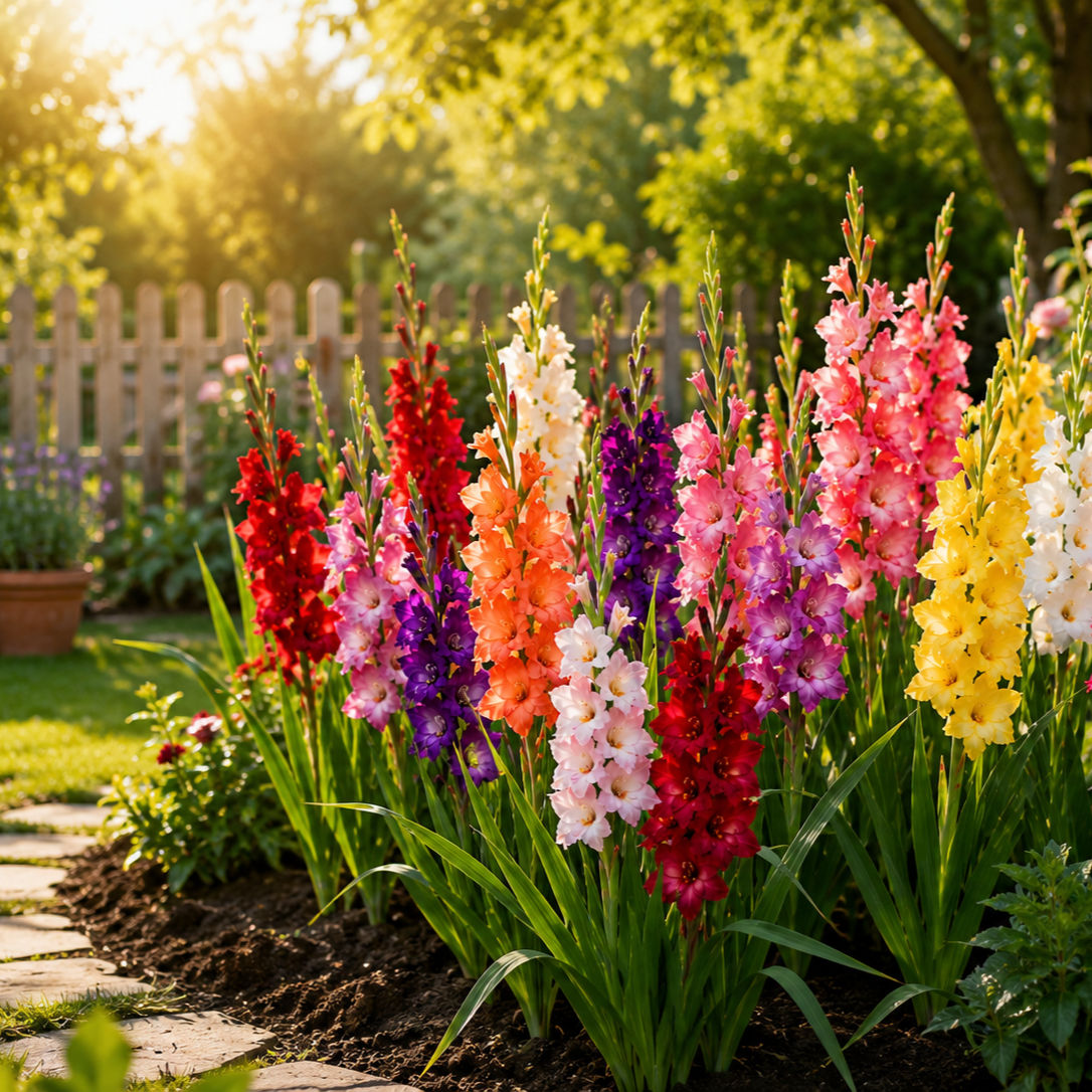 Mixed Gladiolus Flowers - 100 Bulbs