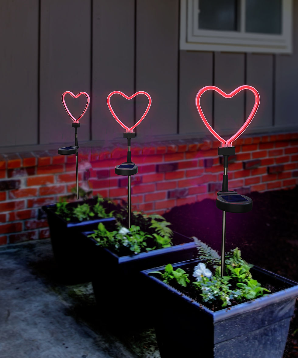 Thumbnail: Solar LED Neon Heart Garden Stake Light - 1 or 2 Pack