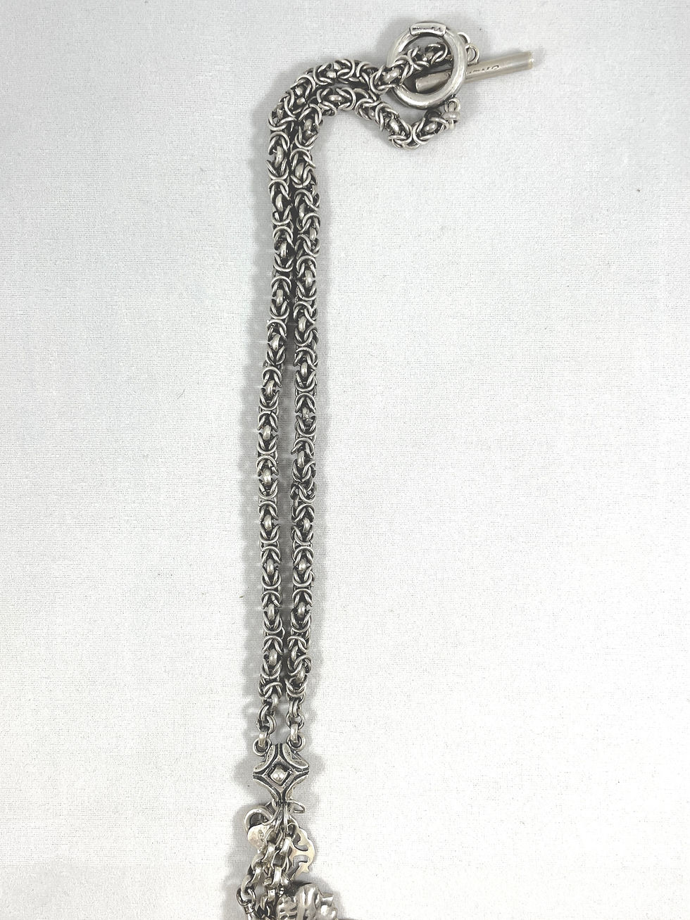 Thumbnail: Vintage David Navarro Sterling Silver Charm Necklace