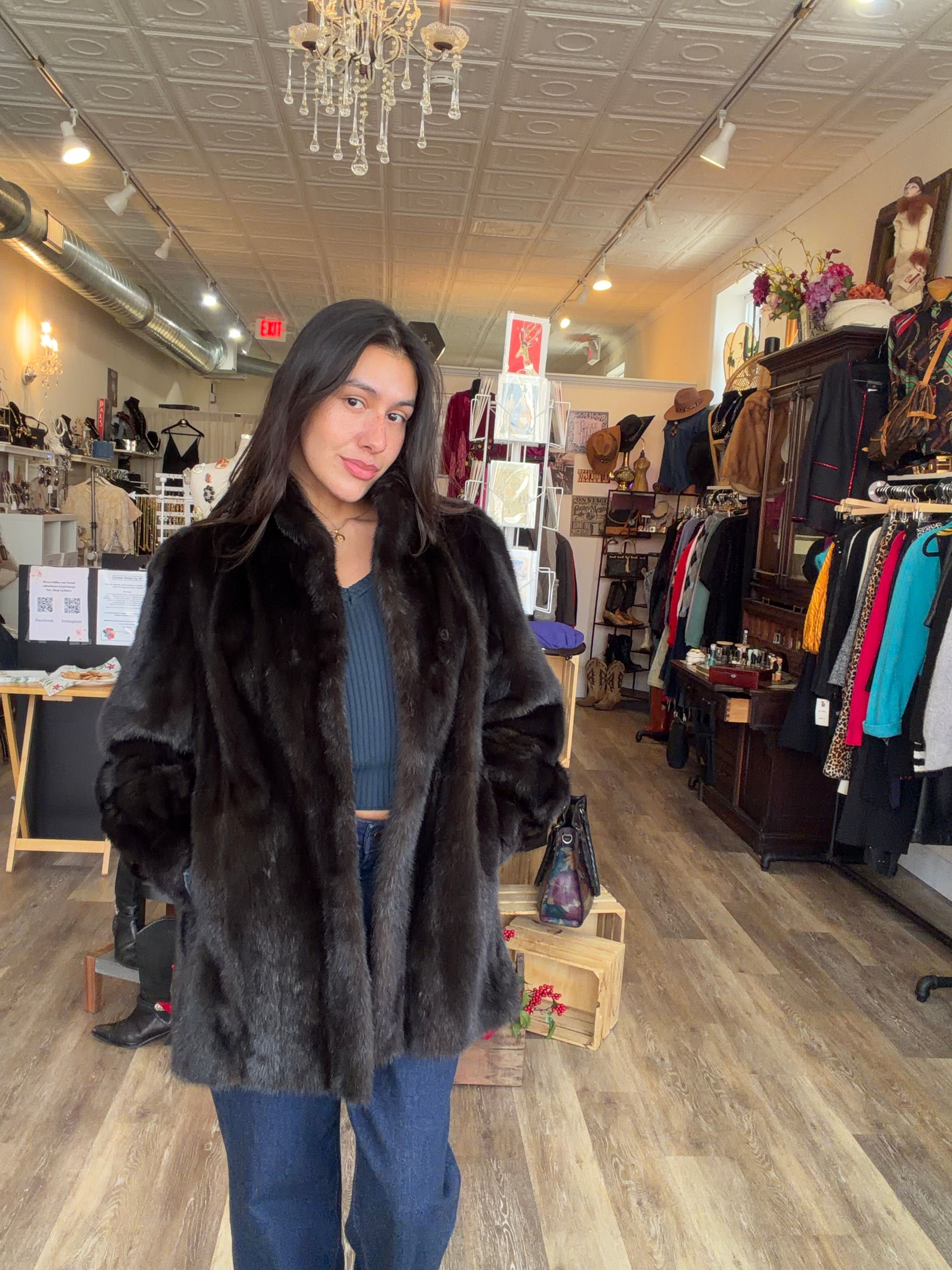 Vintage Mahogany Mink Stroller Coat