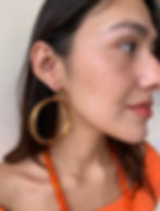 Aurelie Biderman Thalia Hoop Gold Plated Brass Earrings 2