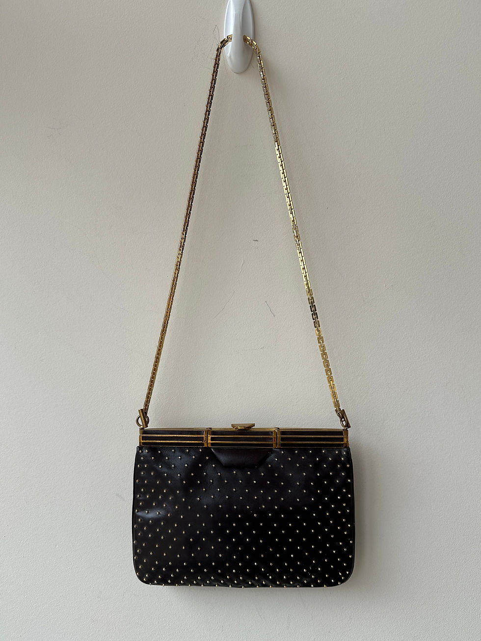 Vintage Judith Leiber Brown Leather Evening Bag 1