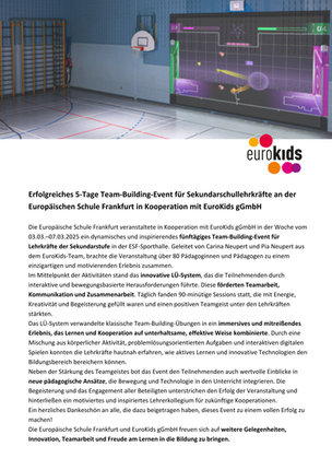 ERFOLGREICHES LEHRER TEAM-BUILDING-EVENT