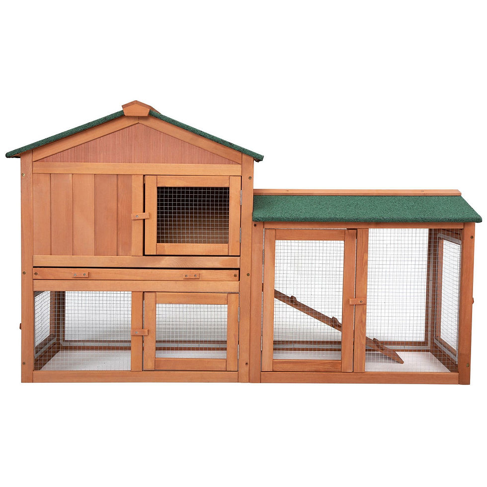 Thumbnail: Large 2 Layers Wooden Outdoor Bunny Rabbit Hutch With Ventilation Door Removable