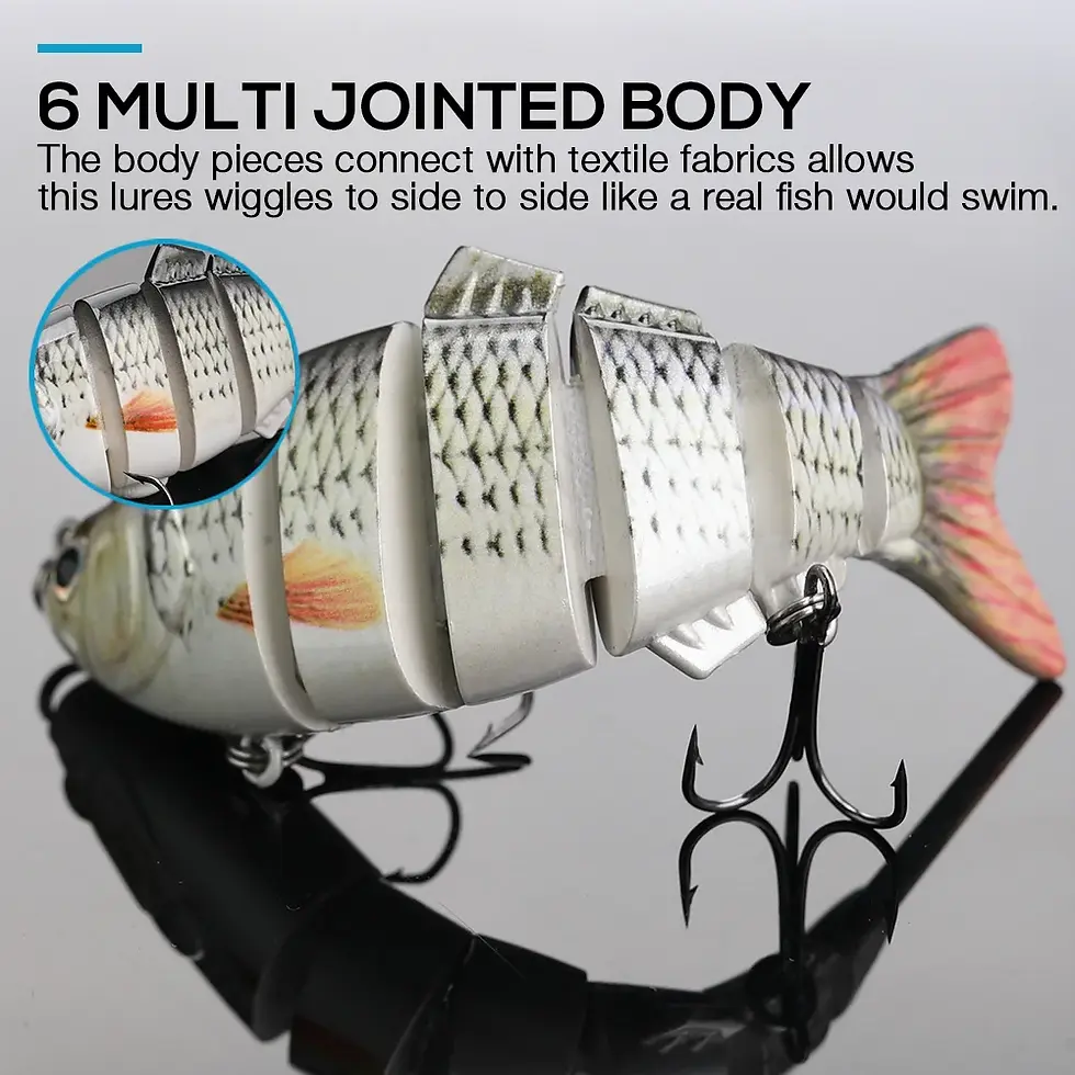 Thumbnail: TREHOOK Sinking Wobblers Fishing Lures 10cm 17.5g 6 Multi Jointed Swimbait