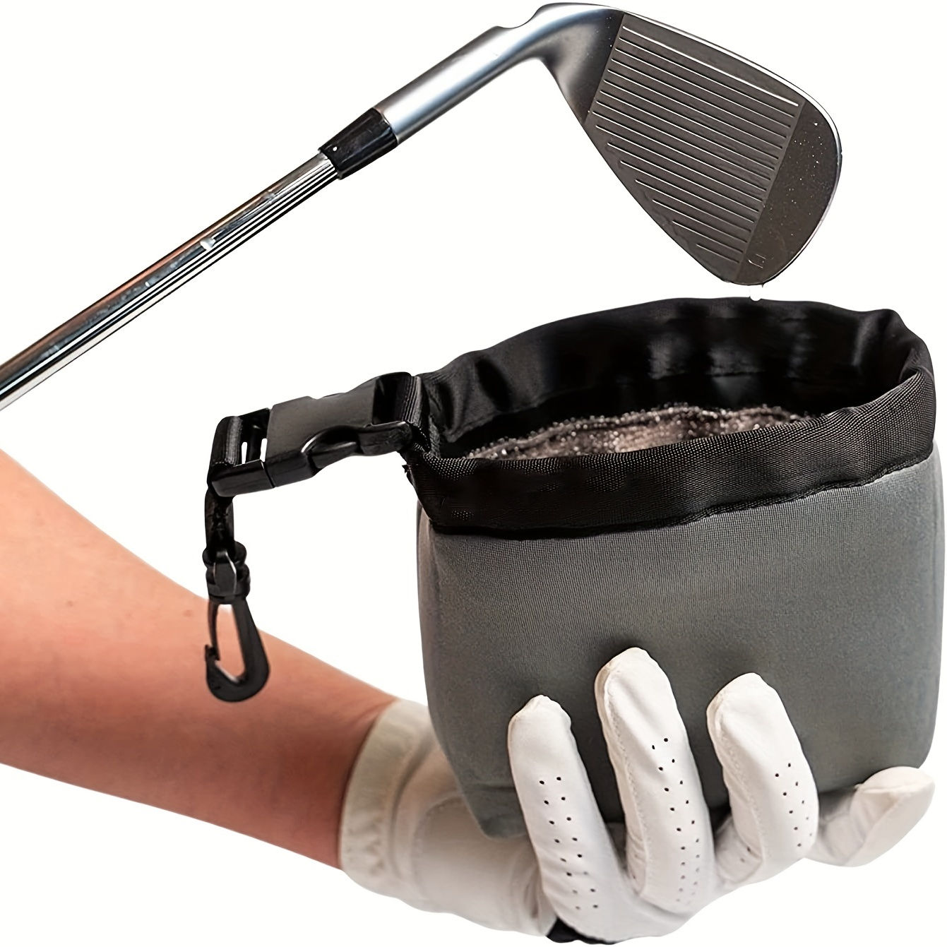 Portable Golf Club Cleaning Bag with Detachable Wiping System, Waterproof for Go