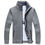 Thumbnail: Winter Thick Men's Knitted Sweater Coat Off White Long Sleeve Cardigan Fleece Fu