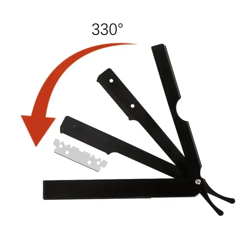 Thumbnail: New Professional Men Shaving Razor Barber Hair Removal Tools Carving Folding Alu