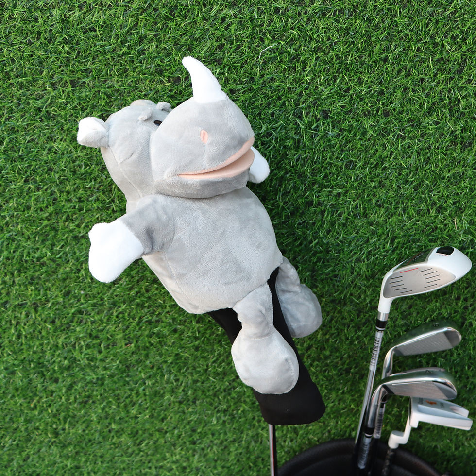 Thumbnail: Cute Rhino Animal Golf Head Cover for Driver 460CC Fairway #3#5 for Men and Lady