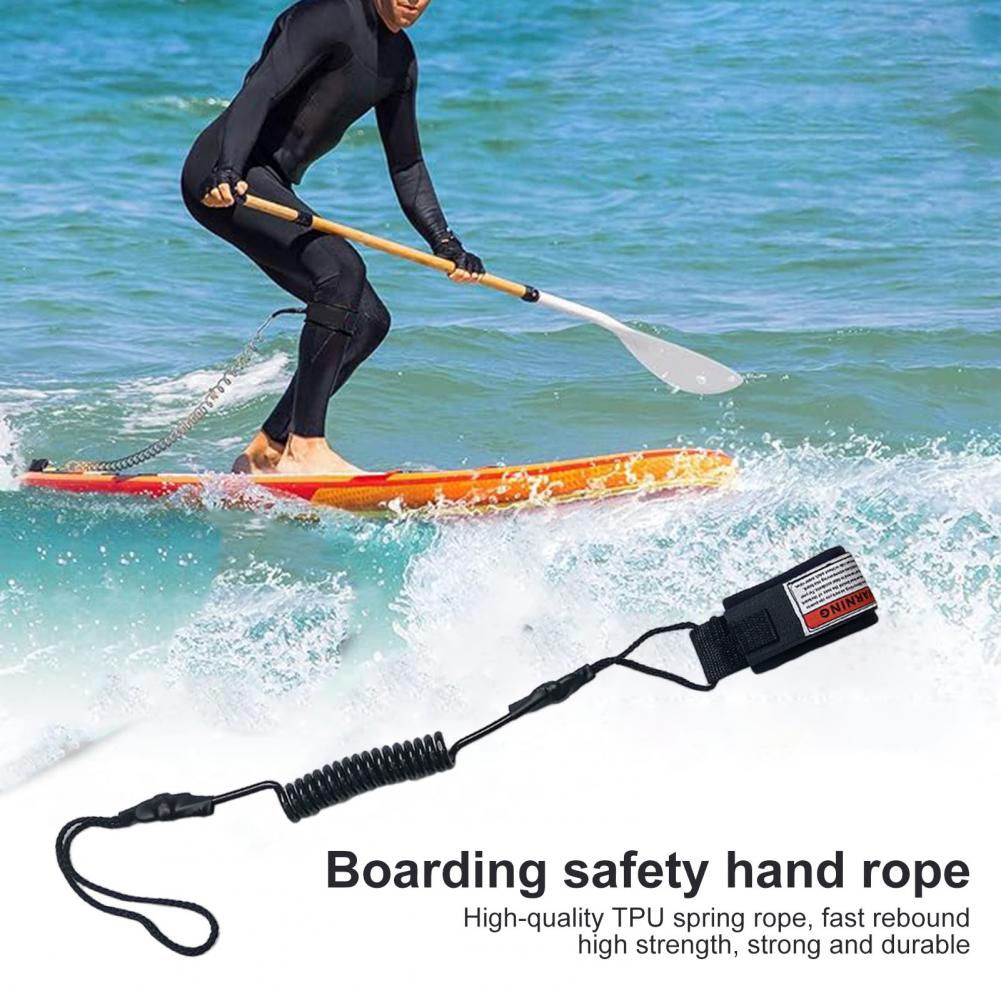 130cm TPU Surfboard Leash Adjustable Coiled SUP Spring Wrist Strap Stand-Up Padd