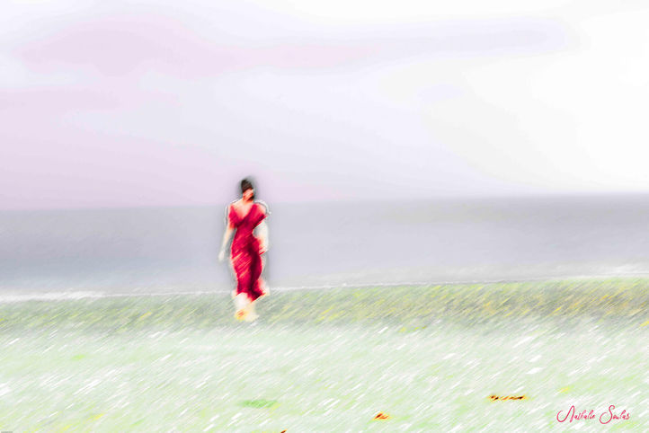 Photographie d'art abstrait et spirituel. Des couleurs fluides se mélangent, évoquant la méditation, l'introspection et la paix intérieure liée à la renaissance. Idéal pour galeries en ligne, art-thérapie et bien-être