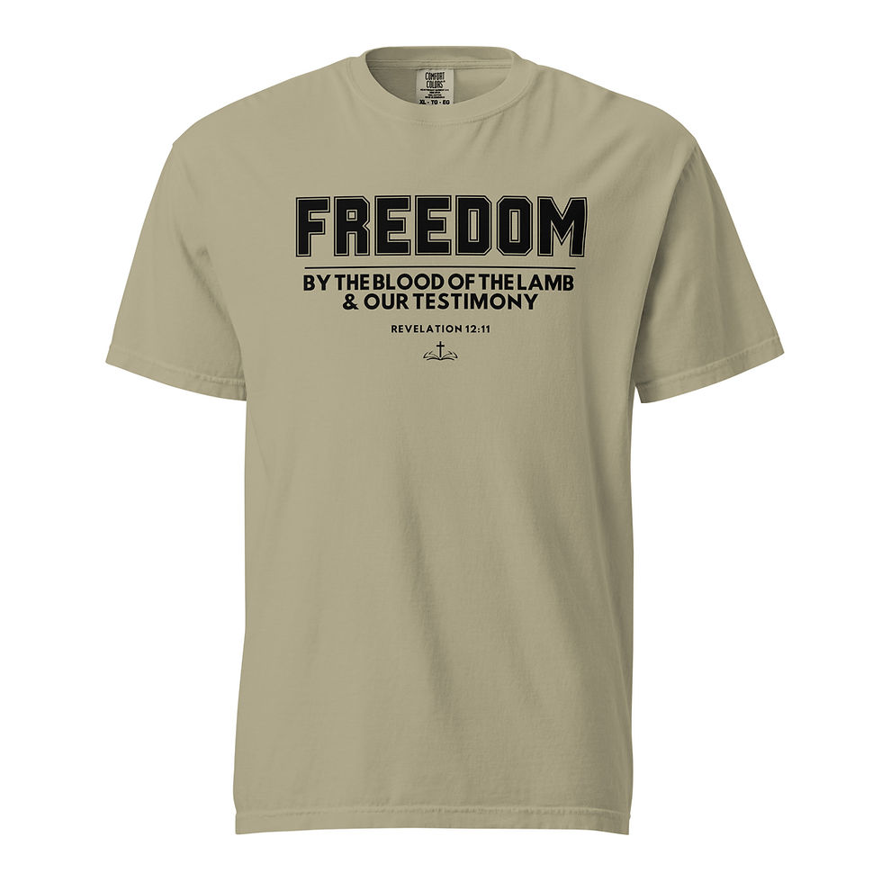 Thumbnail: FREEDOM - Revelation 12:11 - Unisex Garment-Dyed Heavyweight T-shirt
