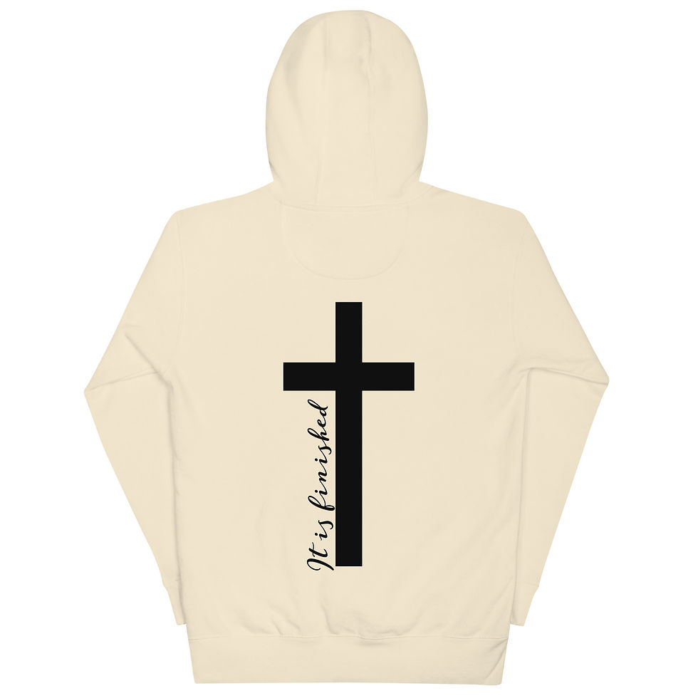 Thumbnail: TETELESTAI - John 19:30 with Logo - Black text - Unisex Hoodie