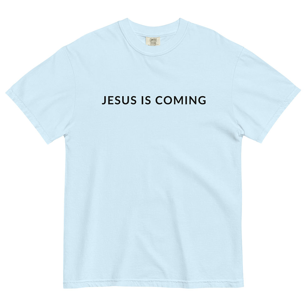 Thumbnail: Jesus Is Coming - Matthew 3:2 - Unisex Garment-Dyed Heavyweight T-shirt