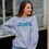 Thumbnail: Jesus Our Living Hope - 1 Peter 1:3-4 - Blue/Green Text - Unisex Sweatshirt