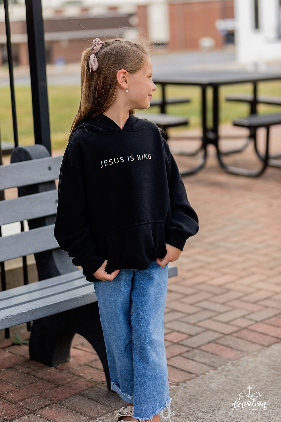 Thumbnail: Jesus is King - Kids Fleece Hoodie