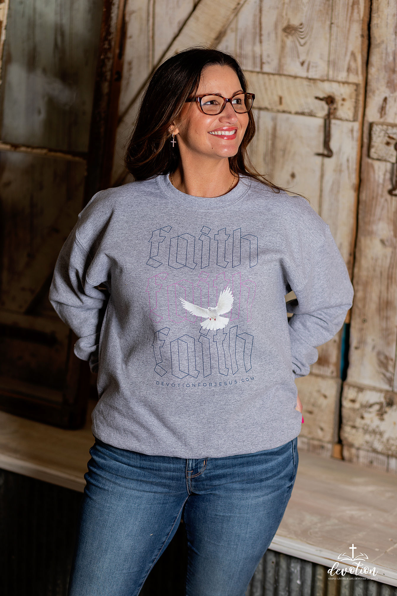 FAITH FAITH FAITH - Many Scriptures - blue text - Unisex Sweatshirt