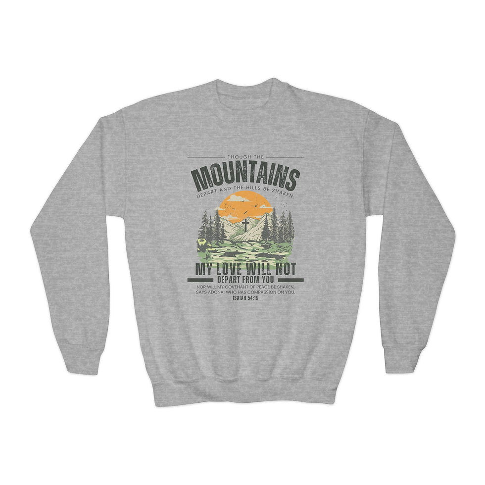 Thumbnail: My Love Will Not Depart From You - Youth Crewneck Sweatshirt