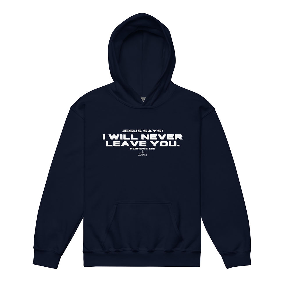 Thumbnail: I Will Never Leave You - Hebrews 13:5 - Youth Heavy Blend Hoodie