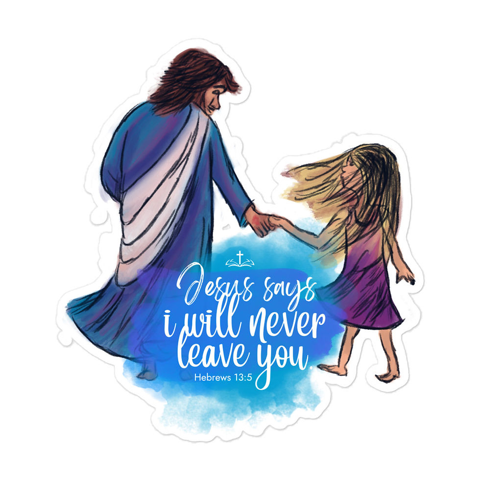 Thumbnail: Daughter - I Will Never Leave You - Hebrews 13:5 - Color Bubble-Free Stickers