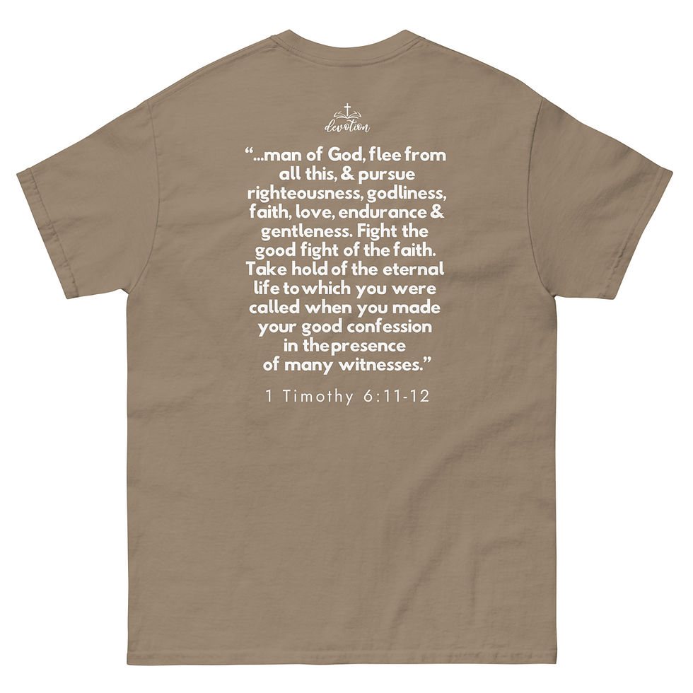 Thumbnail: Man of God - 1 Timothy 6:11-12 - Men's Classic Tee