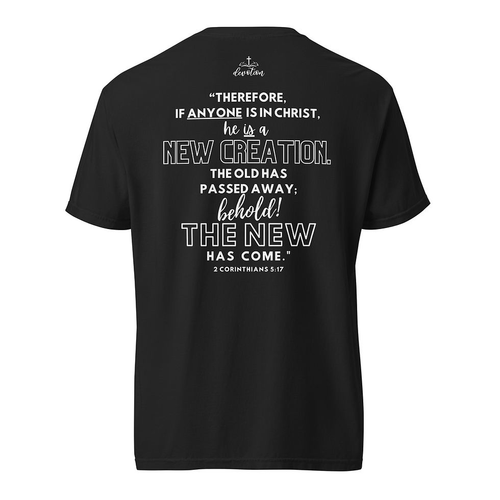 Thumbnail: MADE NEW - 2 Corinthians 5:17 -WHITE TEX - Garment-Dyed Heavyweight T-shirt