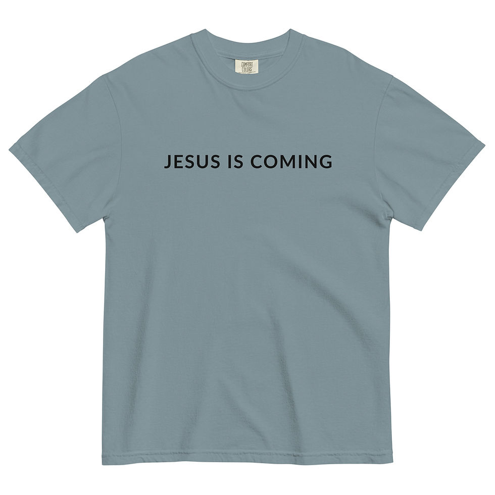 Thumbnail: Jesus Is Coming - Matthew 3:2 - Unisex Garment-Dyed Heavyweight T-shirt