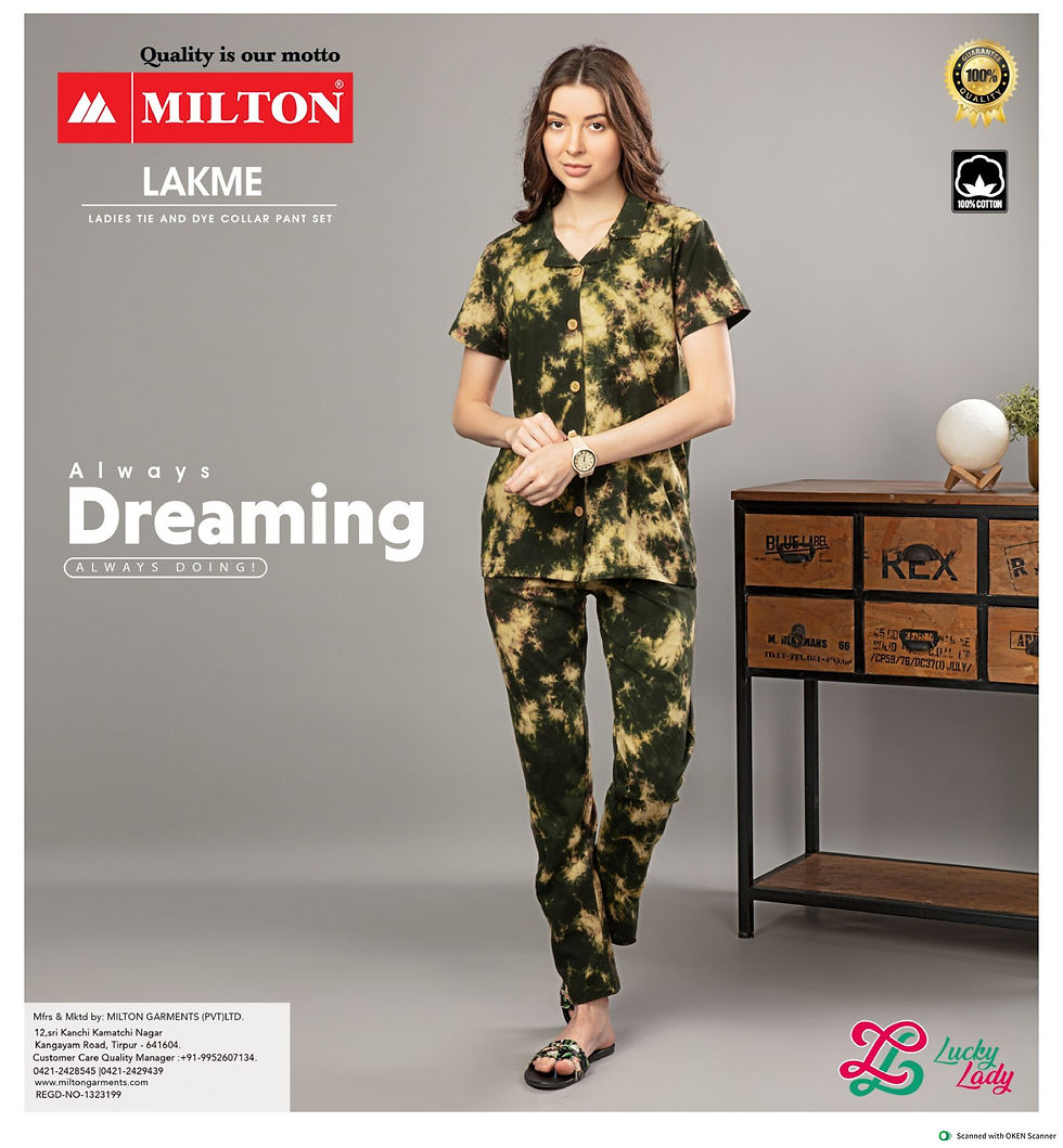 Thumbnail: Milton LAKME Ladies Collar Tie & Dye Pant set