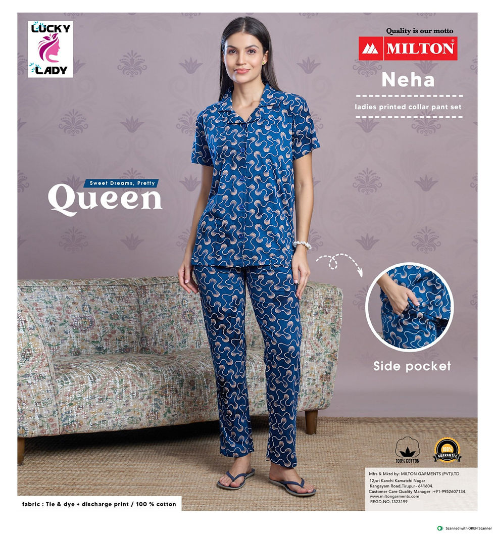 Thumbnail: Milton NEHA Ladies Collar Tie & Dye Pant Set