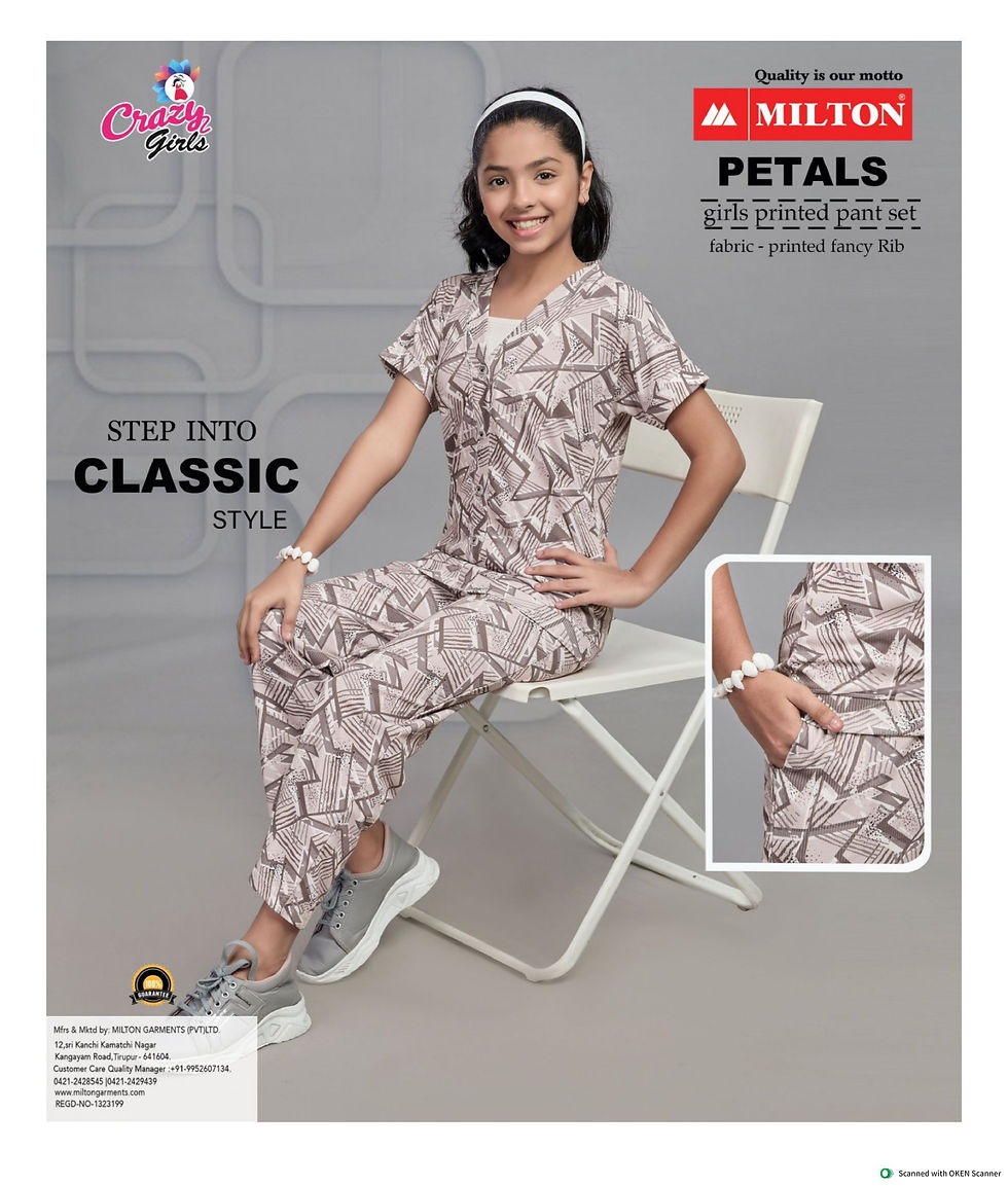 Thumbnail: Petals Girls Full Pant Set